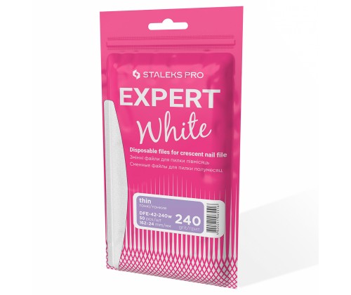 Набор белых тонких сменных файлов полумесяц STALEKS PRO EXPERT 42 240 грит, 50 шт
