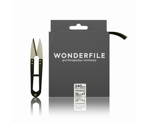 File tape for filing 160x18 Wonderfile in black, 240 g (7 meters) + Scissors