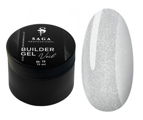 Однофазний гель для нарощування Saga Builder Gel Veil №18, 15 мл 