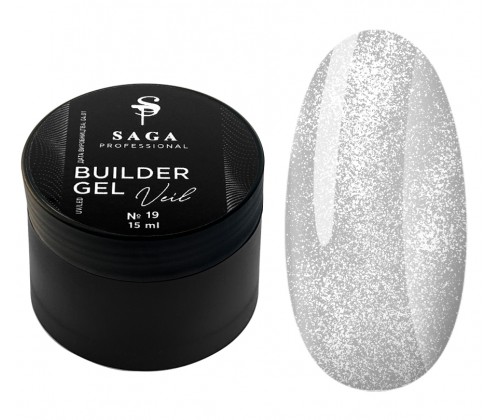 Однофазний гель для нарощування Saga Builder Gel Veil №19, 15 мл 