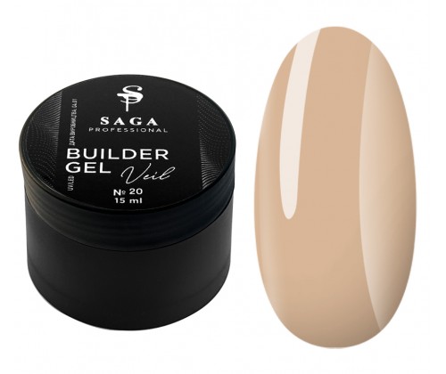 Однофазний гель для нарощування Saga Builder Gel Veil №20, 15 мл 