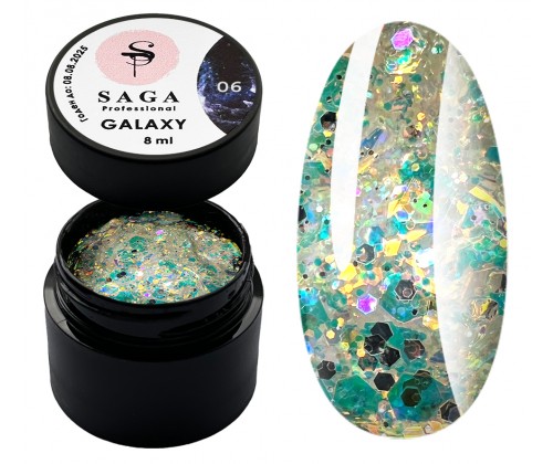 Гліттер-гель Saga professional Galaxy №06, 8 мл