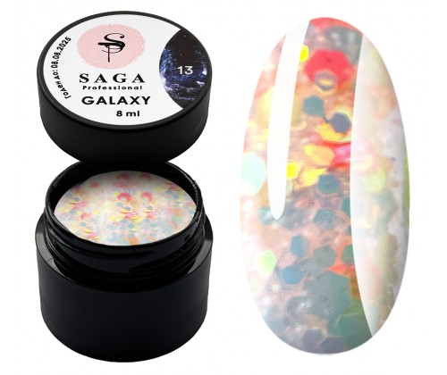 Гліттер-гель Saga professional Galaxy №13, 8 мл