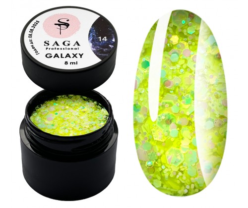 Гліттер-гель Saga professional Galaxy №14, 8 мл