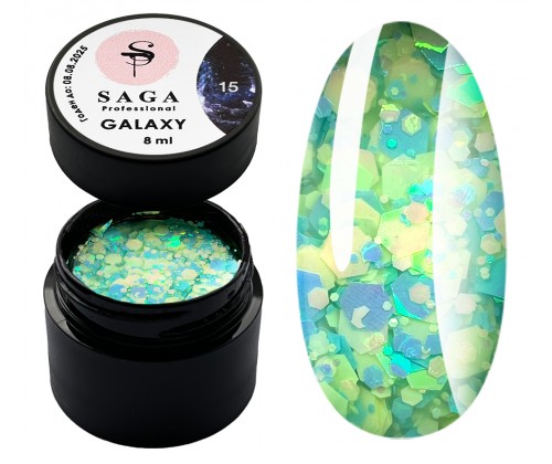 Гліттер-гель Saga professional Galaxy №15, 8 мл