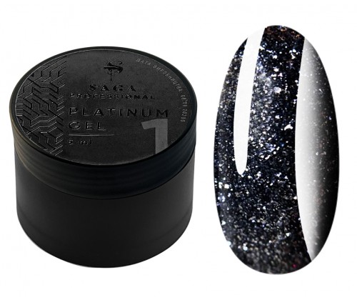 Гель-фарба з поталлю SAGA PLATINUM Paint №01, 5 мл