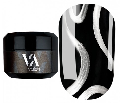 Гель-фарба Valeri Silver Metal Gel, 5 мл