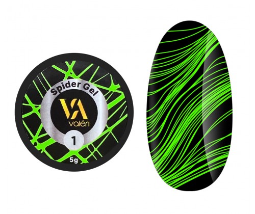 Гель-павутинка Valeri Spider Gel №01 (зелений), 5 мл