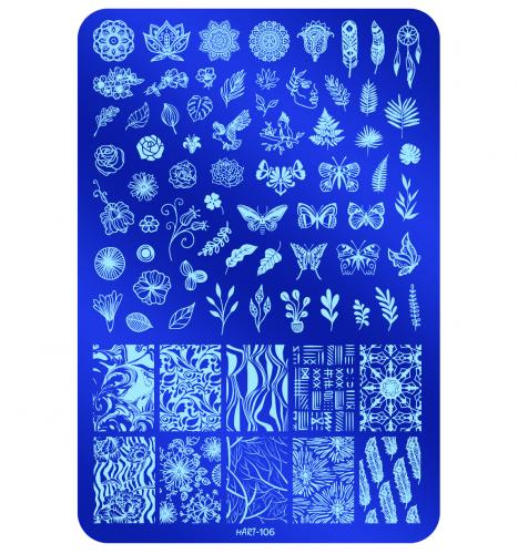 Plate for stamping "mART-106" (Butterflies and flowers)
