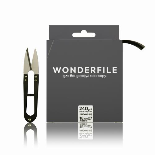 File tape for filing 160x18 Wonderfile in black, 240 g (7 meters) + Scissors